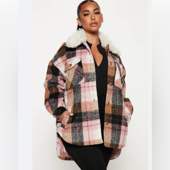 Fashion Nova Jackets & Blazers - NWT Fashion Nova Cozy Girl Plaid Shacket
